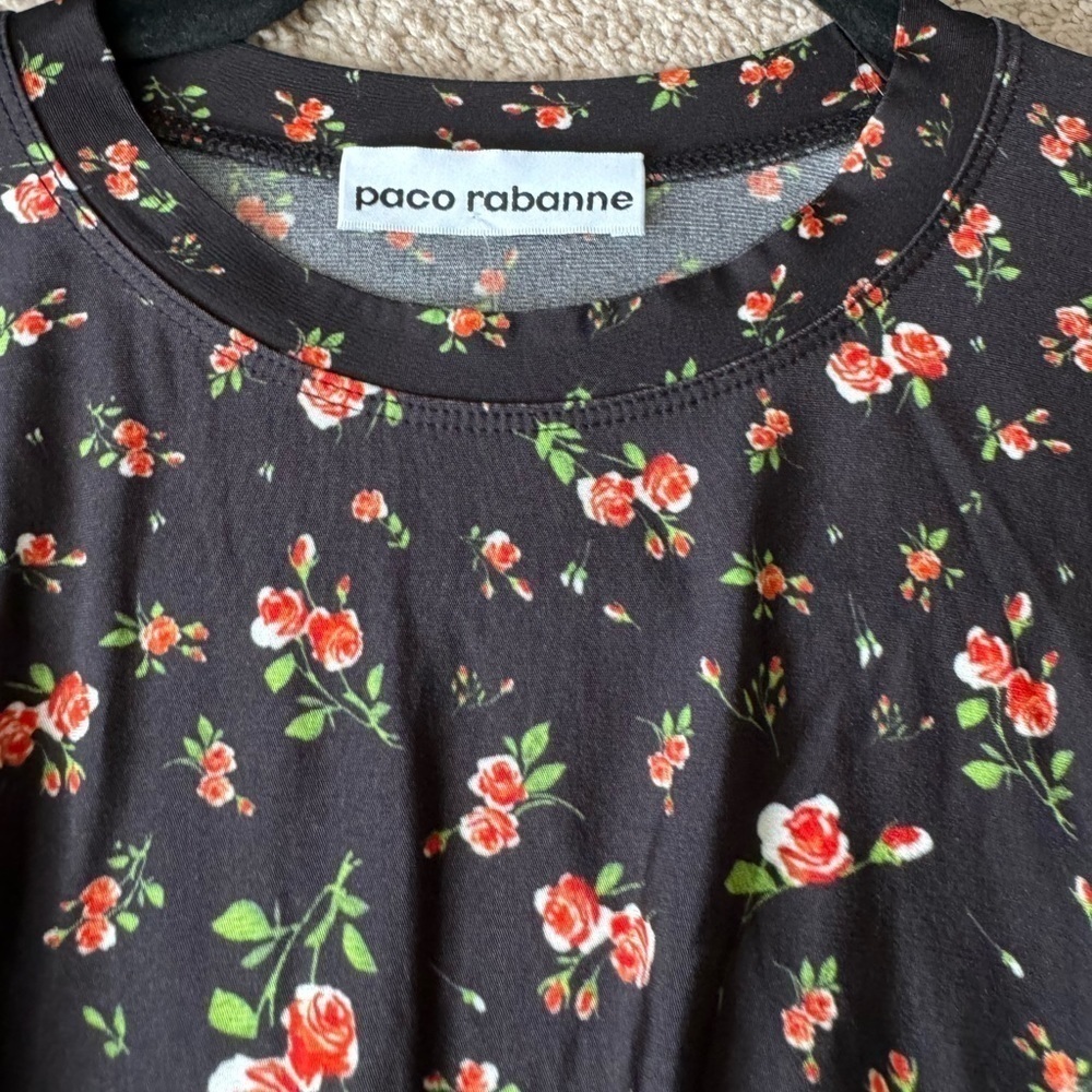 Paco Rabanne- Shortsleeve Floral Ringed Top - Picture 6 of 7